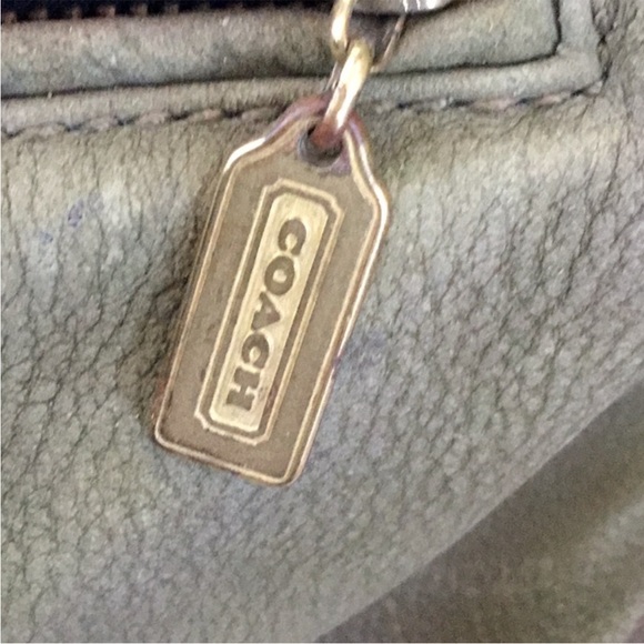 VTG Coach Nubuck 4935 Sage Green Pebbled Leather Flap Over Shoulder Bag - Picture 3 of 13